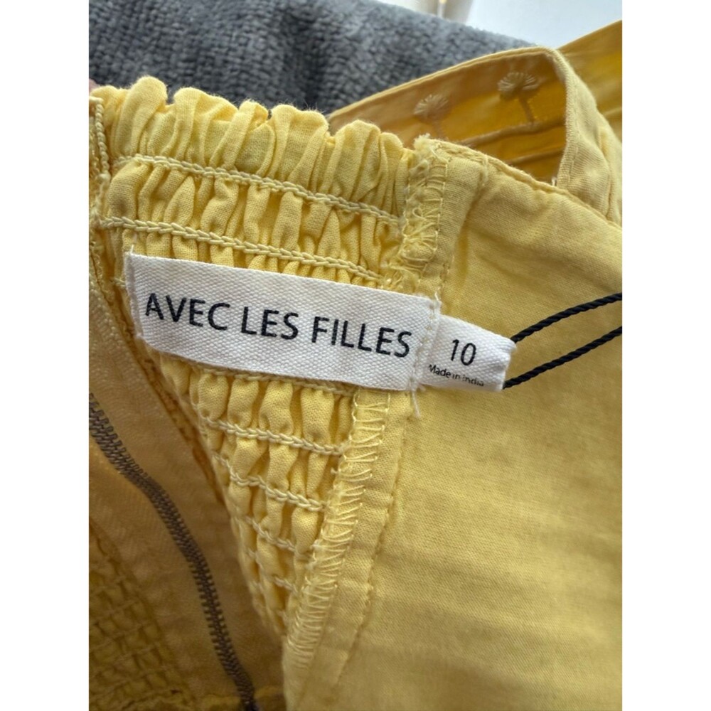 Avec Les Filles Yellow Textured Cropped Tank - Picture 3 of 3